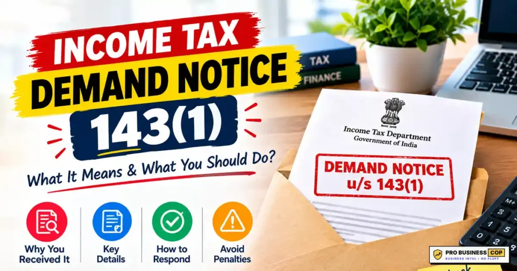 Income Tax Demand Notice 143 1: Check It, Then Pay, Fix or Fight It Income tax demand notice 143 1 illustration showing a demand notice letter with tips on why you received it and how to respond